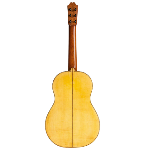 The back of a 1946 Robert Bouchet #1 PI/CY - the first guitar made by Bouchet.