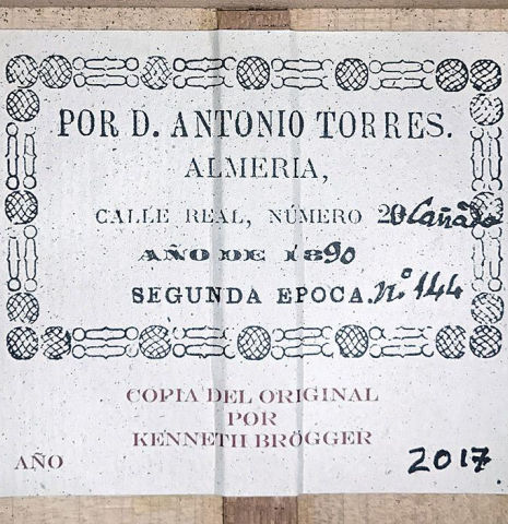 2017 Kenneth Brogger "1890 Torres" SP/CY