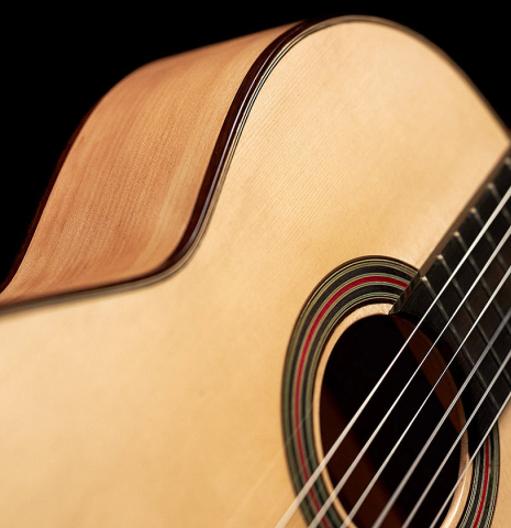 This is the soundboard and sides of a 2023 Kenneth Brogger "1890 Torres" w/pegs classical guitar made of spruce and cypress