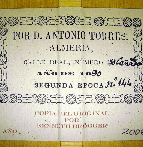 2006 Kenneth Brogger "1890" Torres SP/CY