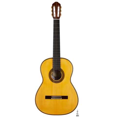 The front of a 2023 Ivan Bruna "Limited Edition" classical guitar made of spruce and Indian rosewood