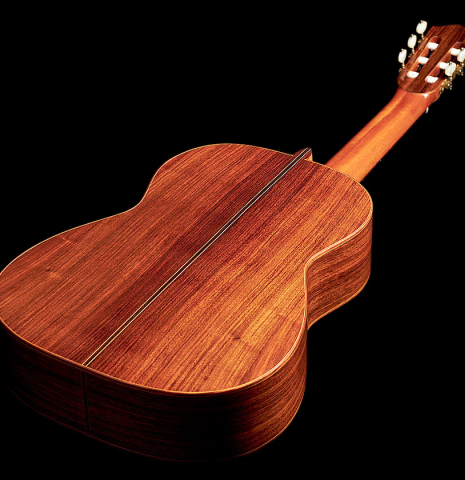 This is the Indian rosewood back of a 1984 Cynthia H. Burton CD/IN classical guitar