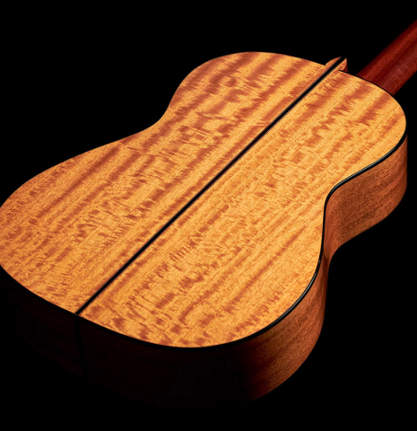 This is the quilted mahogany back of a 1986 Cynthia H. Burton SP/MH classical guitar