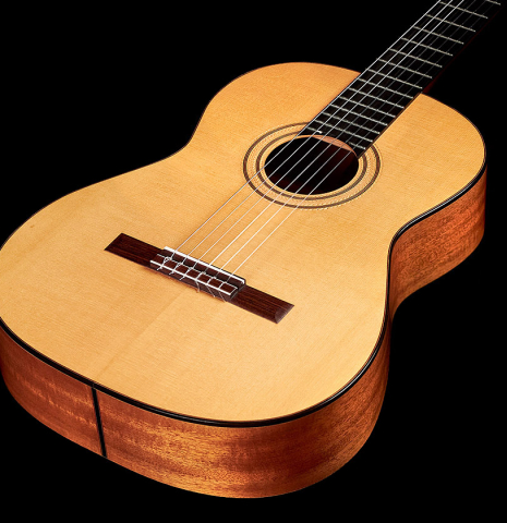 This is the spruce soundboard of a 1986 Cynthia H. Burton SP/MH classical guitar
