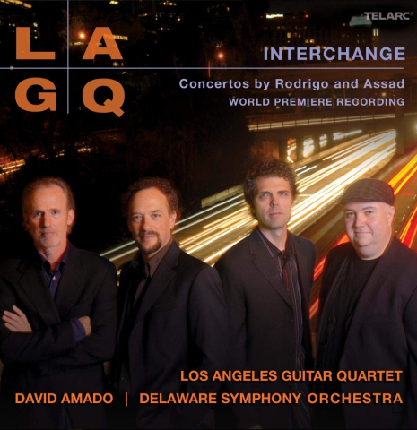 The album "Interchange" by the Los Angeles Guitar Quartet (LAGQ) featuring this 2007 Gregory Byers "7-string" classical guitar (ex John Dearman) made of spruce and CSA rosewood