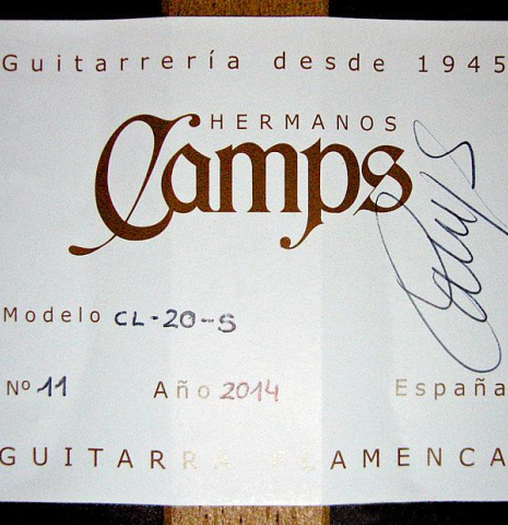 2014 Hermanos Camps "CL20-S" SP/AR