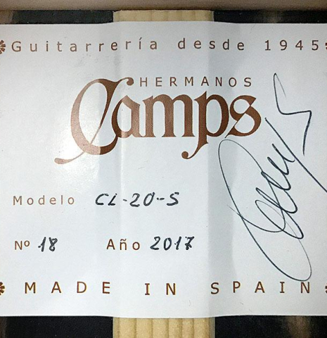 2017 Hermanos Camps "CL20-S" SP/EE