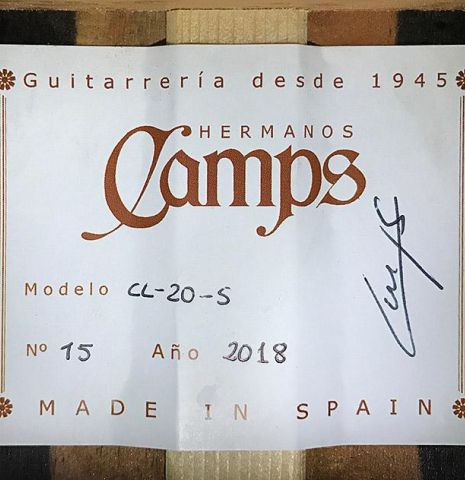 2018 Hermanos Camps "CL20-S" SP/EE