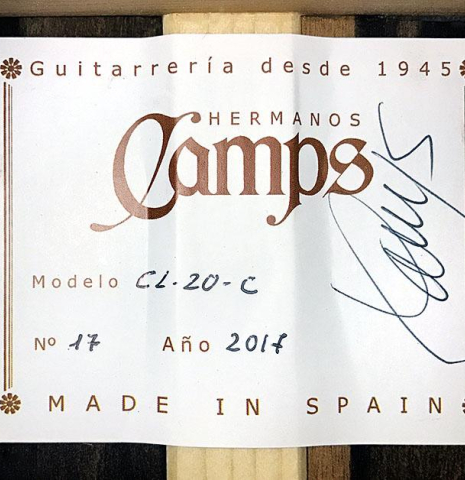 2017 Hermanos Camps "CL20-C" CD/EE
