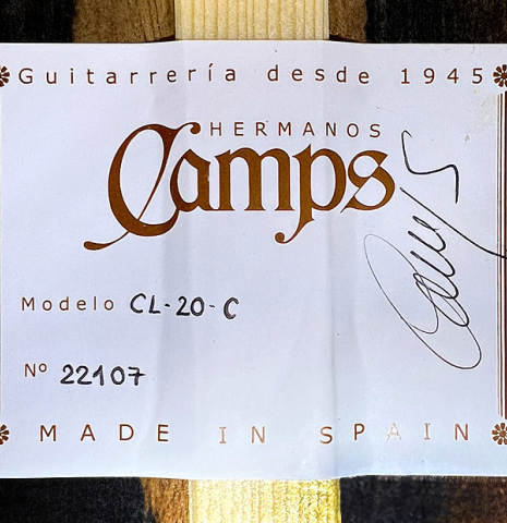 2021 Hermanos Camps "CL20-C" CD/EE
