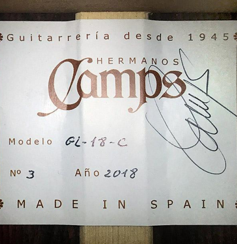 2018 Hermanos Camps "GL18C" CD/IN
