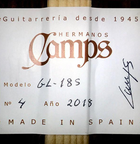 2018 Hermanos Camps "GL18S" SP/IN