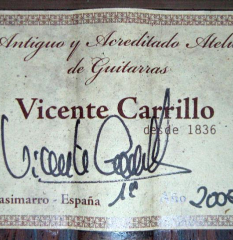 2005 Vicente Carrillo &quot;1a&quot; CD/CSAR