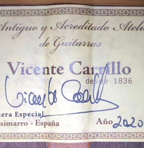 2020 Vicente Carrillo "Primera Especial" CD/AR