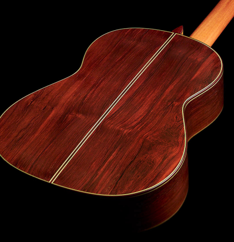 The African rosewood back and sides of a 2022 Vicente Carrillo "Primera Especial" classical guitar made with cedar top
