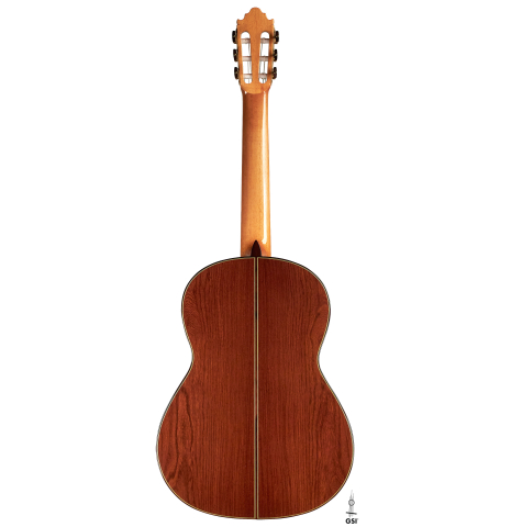 The back of a 2023 Vicente Carrillo "Primera Especial" made with cedar and African rosewood