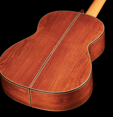 The African rosewood back and sides of a 2023 Vicente Carrillo "Primera Especial" classical guitar made with cedar top
