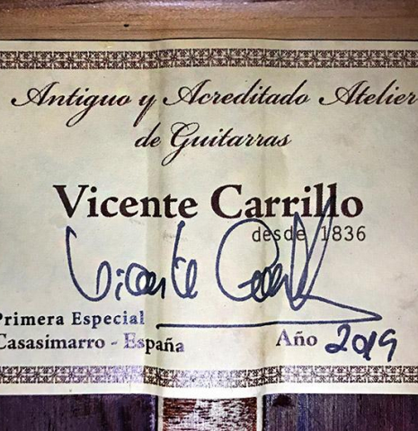 2019 Vicente Carrillo "Primera Especial" SP/AR