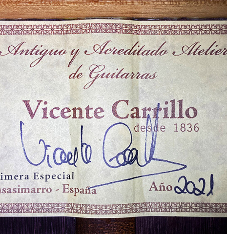 2021 Vicente Carrillo "Primera Especial" SP/AR