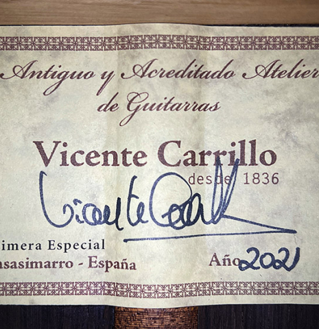 2021 Vicente Carrillo "Primera Especial" SP/AR
