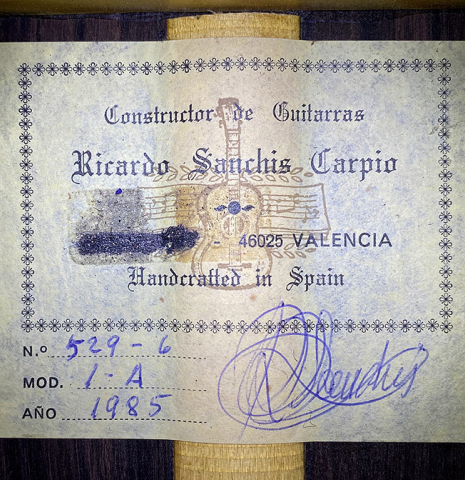 1985 Ricardo Sanchis Carpio 1a SP/IN