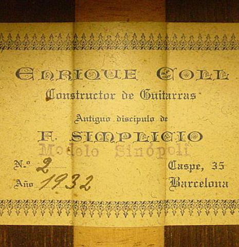 1932 Enrique Coll "Sinopoli" SP/CSAR