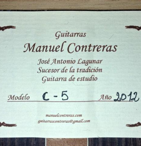 2012 Manuel Contreras "C-5" CD/IN