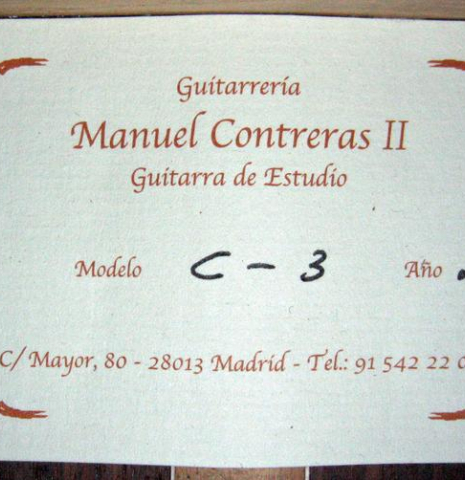 2008 Manuel Contreras II "C-3" CD/IN