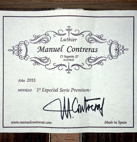 2015 Manuel Contreras II "1a Especial Premium" CD/CO