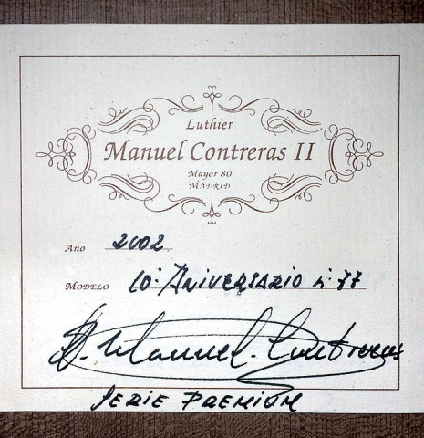 2002 Manuel Contreras II "10th Anniversary" CD/CSAR