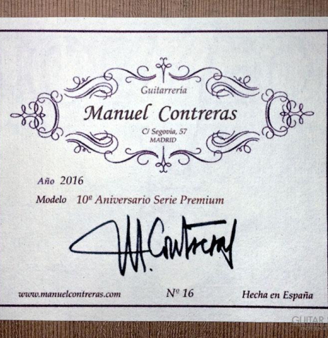 2016 Manuel Contreras "10th Anniversary Premium Series" CD/CSAR
