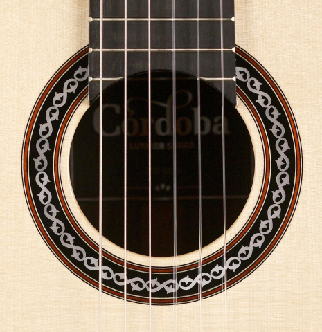 The rosette of Cordoba C10 classical guitar