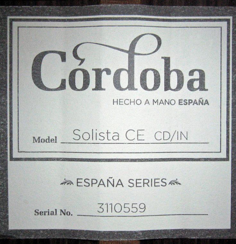 Cordoba "Solista CE" CD/IN