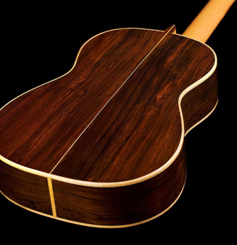 The CSA rosewood back and sides of a 2020 Paolo Coriani "Manuel Ramirez" made with spruce top
