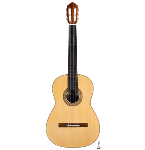 The front of a 2020 Paolo Coriani "Manuel Ramirez" made with spruce top and CSA rosewood back and sides