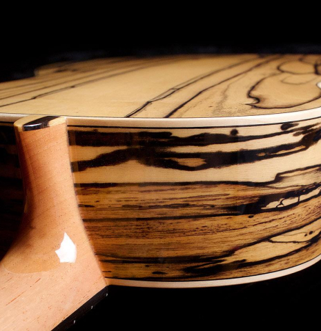 White Ebony Heel, neck and back and sides of Cordoba "45 Limited" SP/EB classical guitar