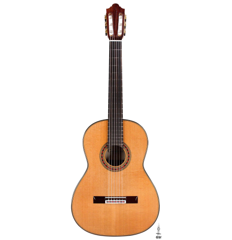 The front of a 2022 Cordoba Luthier Select Series &quot;Friederich&quot; made of cedar and Indian rosewood