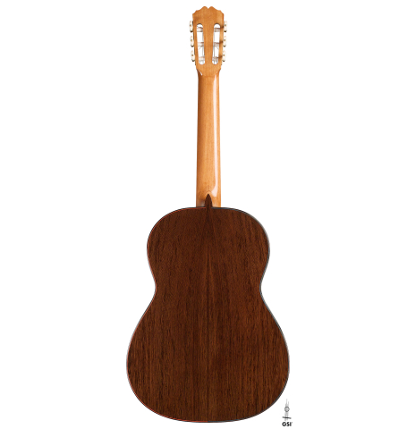 The back of a 2022 Luis Fernandez de Cordoba "Tricolor" made of cedar and wenge