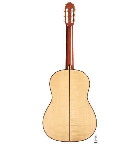 The back of a new Cordoba Luthier Select Series &quot;Santos Hernandez&quot; made of spruce and maple