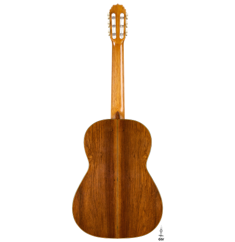 The back of a 2026 Vladimir Druzhinin "Special" classical guitar made of spruce and African rosewood