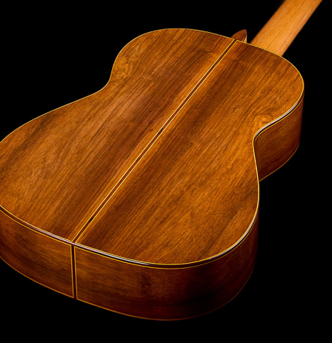The back and sides of a 2026 Vladimir Druzhinin "Special" classical guitar made of spruce and African rosewood