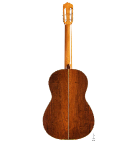 The back of a 1932 Domingo Esteso classical guitar made of spruce and CSA rosewood