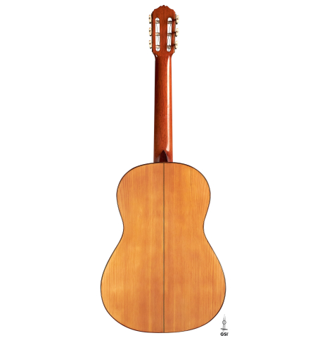 The back of a 1929 Domingo Esteso classical guitar made with spruce and cypress