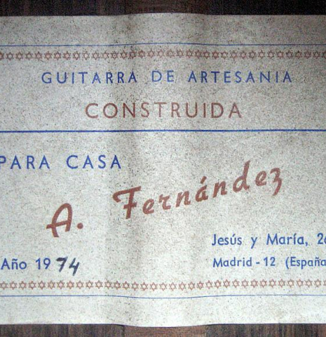 1974 Casa Arcangel Fernandez CD/IN