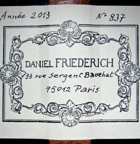 2013 Daniel Friederich CD/IN
