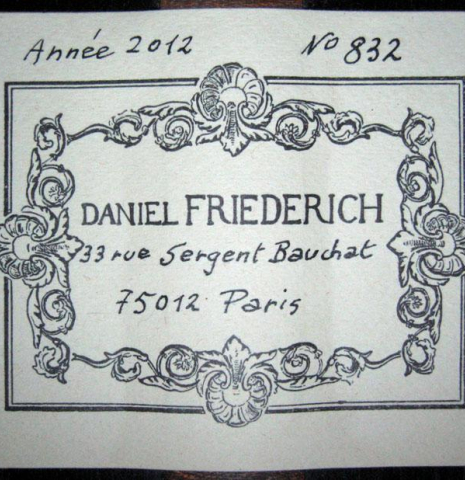2012 Daniel Friederich CD/IN