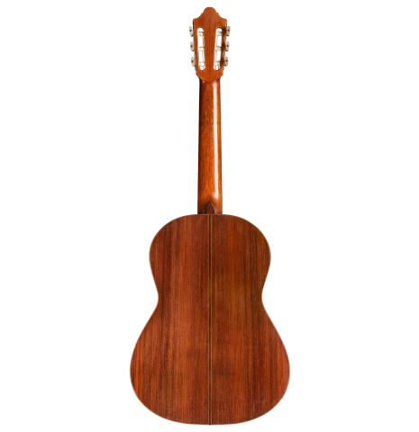 The back of a 1969 Daniel Friederich classical guitar made of spruce and CSA rosewood
