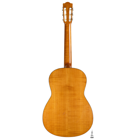 The back of a 1968 Pietro Gallinotti classical guitar made of spruce and cherry