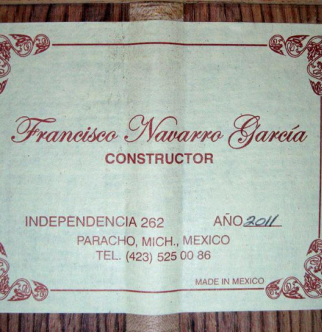 2011 Francisco Navarro Garcia "Student Classical" CD/PE