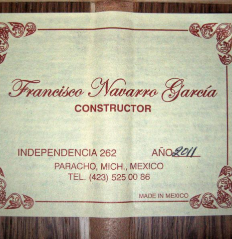 2011 Francisco Navarro Garcia "Student Classical" SP/PE